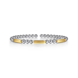 Sterling Silver & 14K Three Station Bar Bujukan Bangle Bracelet