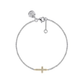 Sterling Silver & 14K Diamond Cross Chain Bracelet
