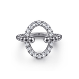 925 Sterling Silver Bujukan and White Sapphire Ladies Ring