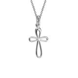 Sterling Silver Open Cross Pendant Necklace