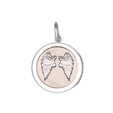 LOLA 19mm Angel Wings Heart Silver Pink Pendant