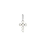 Shell Pearl Cross Charm