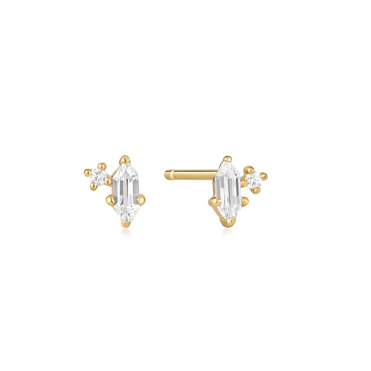 Sparkle Emblem Stud Earrings
