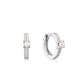Pearl Cabochon Huggie Hoop Earring