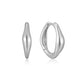 Sterling Silver Wave Huggie Hoop Earrings