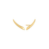 Sterling Silver Gold Plated Arrow Climber Stud Earrings - Ania Haie