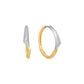 Sterling Silver Two Tone Arrow Hoop Earrings - Ania Haie