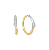 Sterling Silver Two Tone Arrow Hoop Earrings - Ania Haie