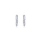 15mm White Sapphire Twisted Huggie Earrings