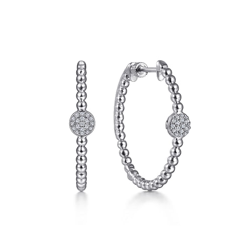 Bujukan White Sapphire 30mm Hoop Earrings