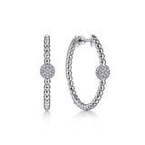 Bujukan White Sapphire 30mm Hoop Earrings