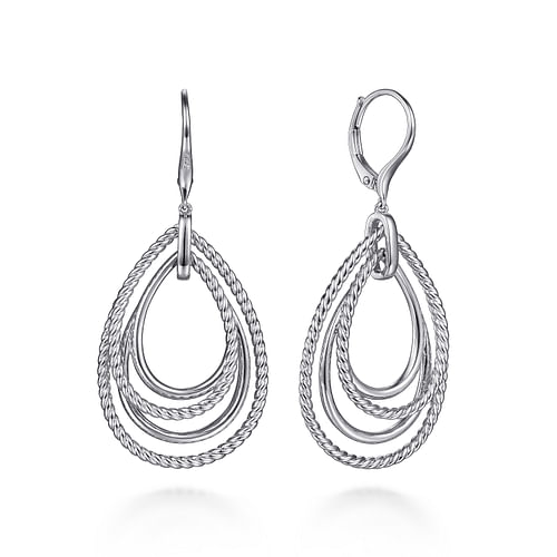 Multi-Row Teardrop Leverback Earrings