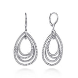 Multi-Row Teardrop Leverback Earrings