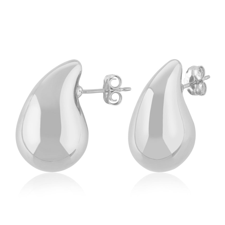 Sterling Silver Medium Tear Drop Stud Earrings
