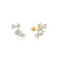 Gold Plate Pave Climber Barbell Earring