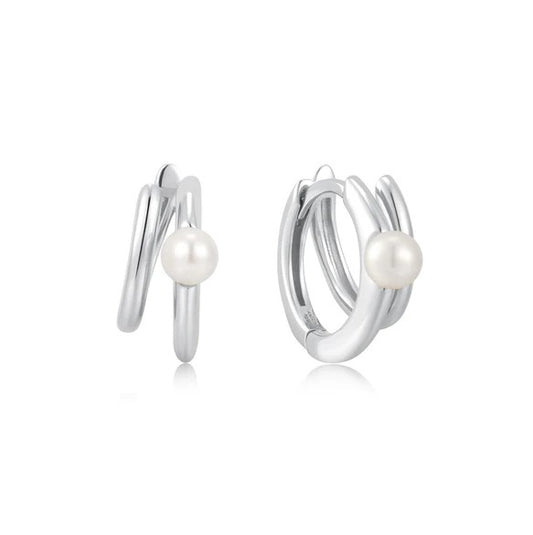 Parallel Duo Fresh Water Pearl Earrings