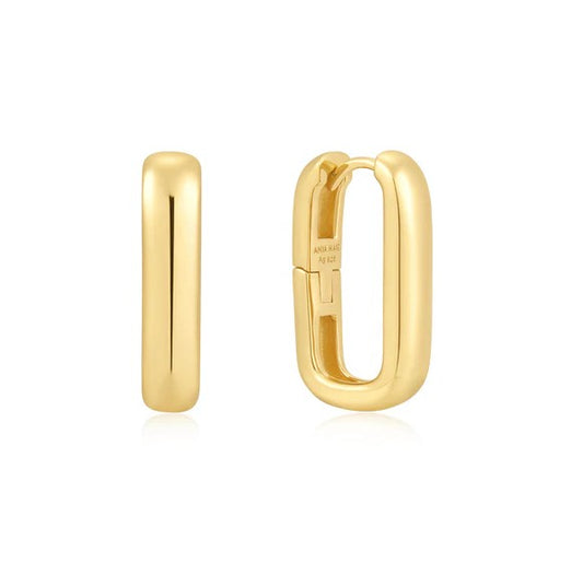 Gold Plated Wide Paper Clip Earring