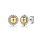 Sterling Silver With 14K Stud Bujukan Bead Earrings