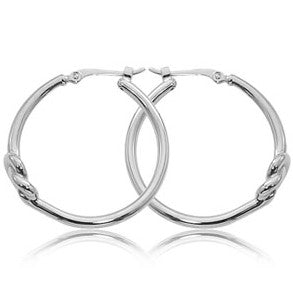 Sterling SIlver Medium Hoop W/ Knot