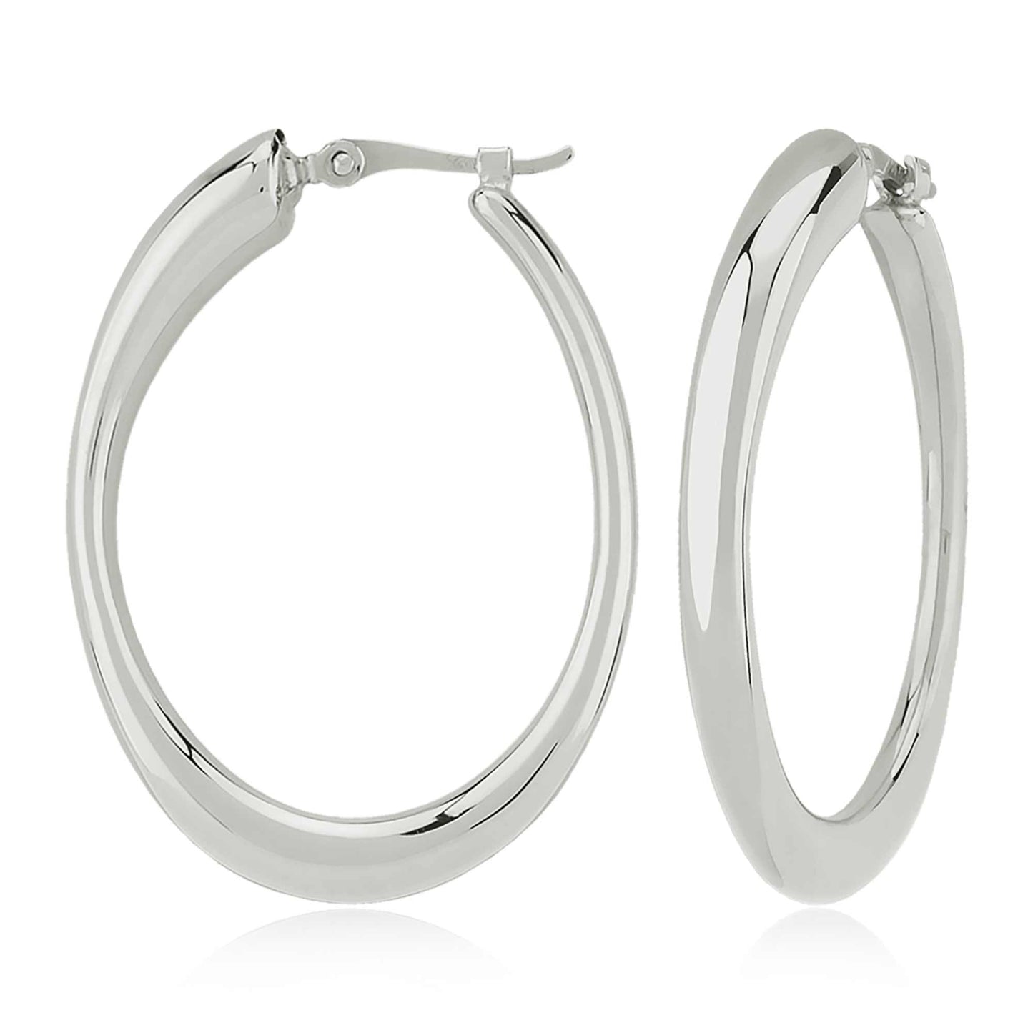 Sterling Silver Medium Oval Hoop Earring
