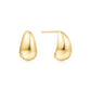 Gold Tone Small Dome Hoop Earrings