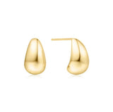 Gold Tone Small Dome Hoop Earrings