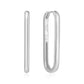 Silver Tube Oversized U Hoop Earrings