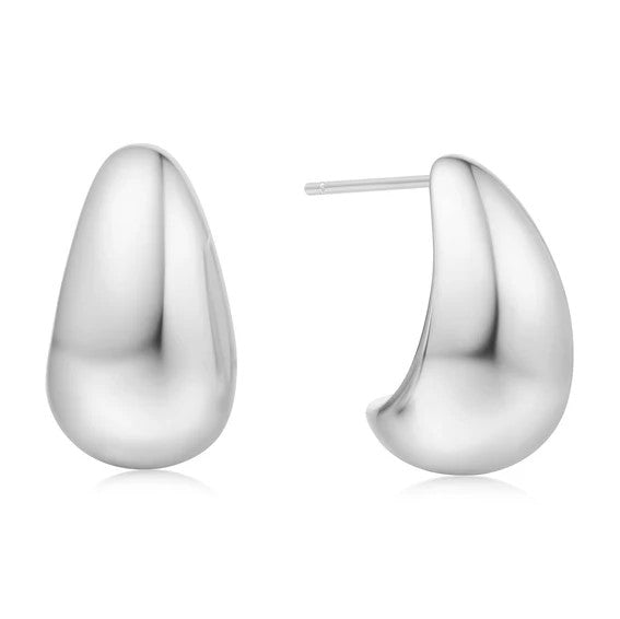 Silver Bold Dome Hoop Earrings - Ania Haie