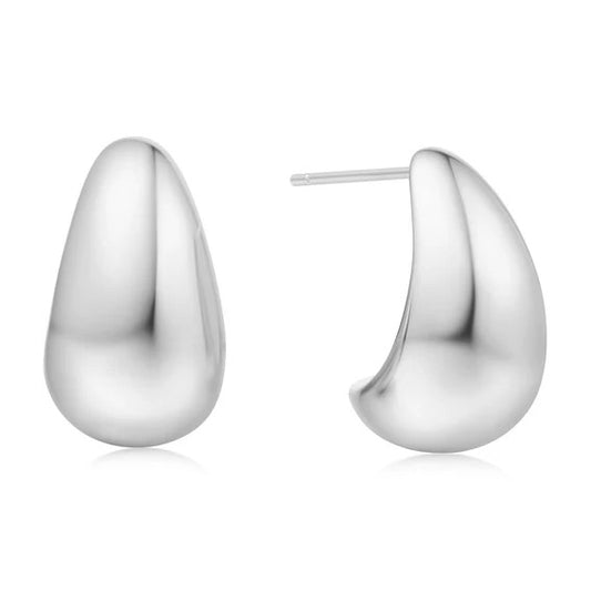 Silver Bold Dome Hoop Earrings - Ania Haie