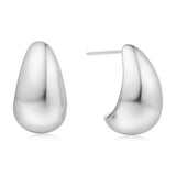 Silver Bold Dome Hoop Earrings - Ania Haie