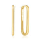 Gold Tone Tube Oversized U Hoop Earrings