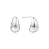 Silver Small Dome Hoop Earrings