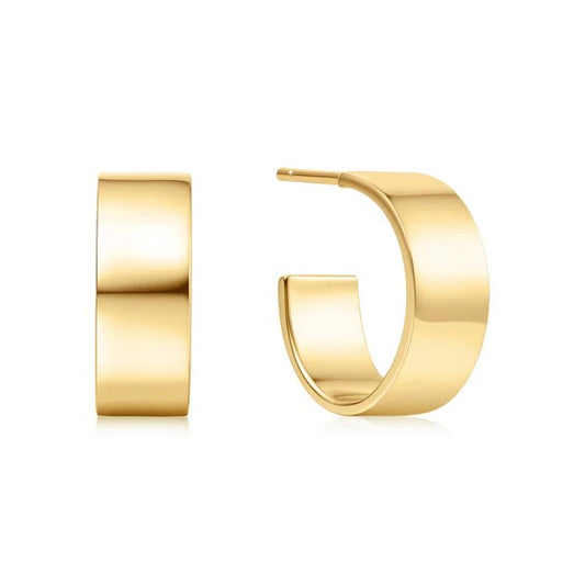 S/S Gold Plated Flat Medium Ho