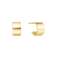 Gold Tone Small Flat Huggie Hoop Earrings