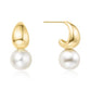 Pearl Dome Hoop Earrings