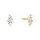 Gold Tone Triple Marquise Stud Earrings