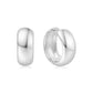 Silver Medium Chubby Huggie Hoop Earrings