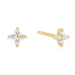 Gold Tone Four-Petal Stud Earrings