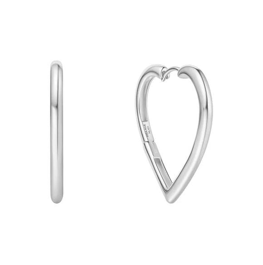 Sterling Silver Large Heart Hoop Earrings - Ania Haie