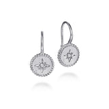 Sterling Silver Diamond Bujukan Starburst Medallion Earrings