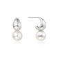Pearl Dome Hoop Earrings