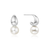 Pearl Dome Hoop Earrings