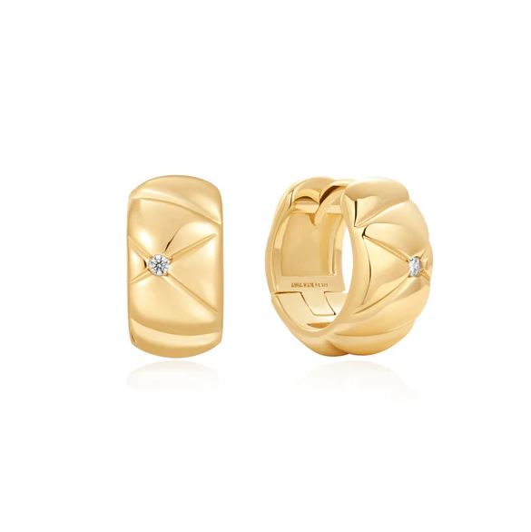 Sterling Silver Gold Plated Kiss Hoops - Ania Haie