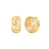 Sterling Silver Gold Plated Kiss Hoops - Ania Haie