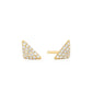 Sterling Silver Gold Plated Triangle Pave Stud Earrings - Ania Haie