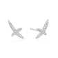 Sterling Silver Pave X Stud Earings - Ania Haie