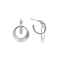 Sterling Silver Open Double Circle Dangle Hoop Earring