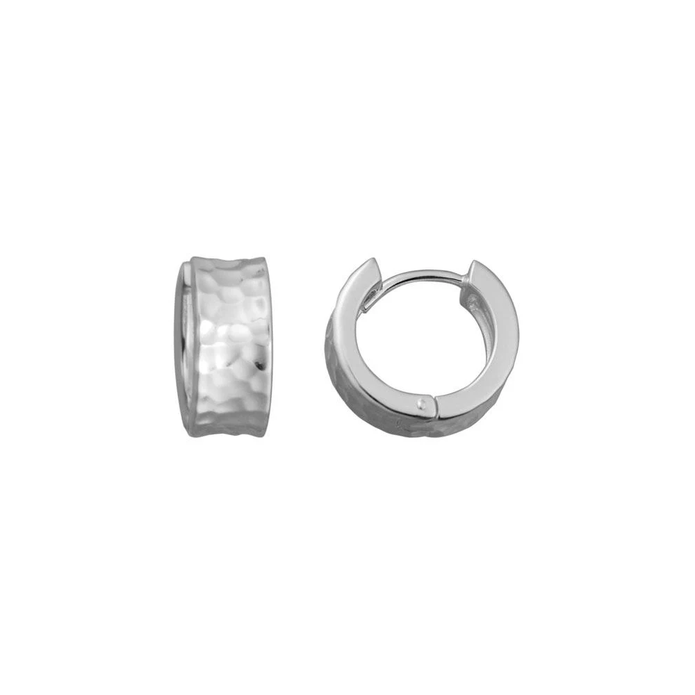 Sterling Silver Hinged Concave Hoop Earrings