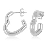 Sterling Silver Heart Hoop Earrings