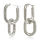 Sterling Silver Double Open Rectangle Link Drop Earring